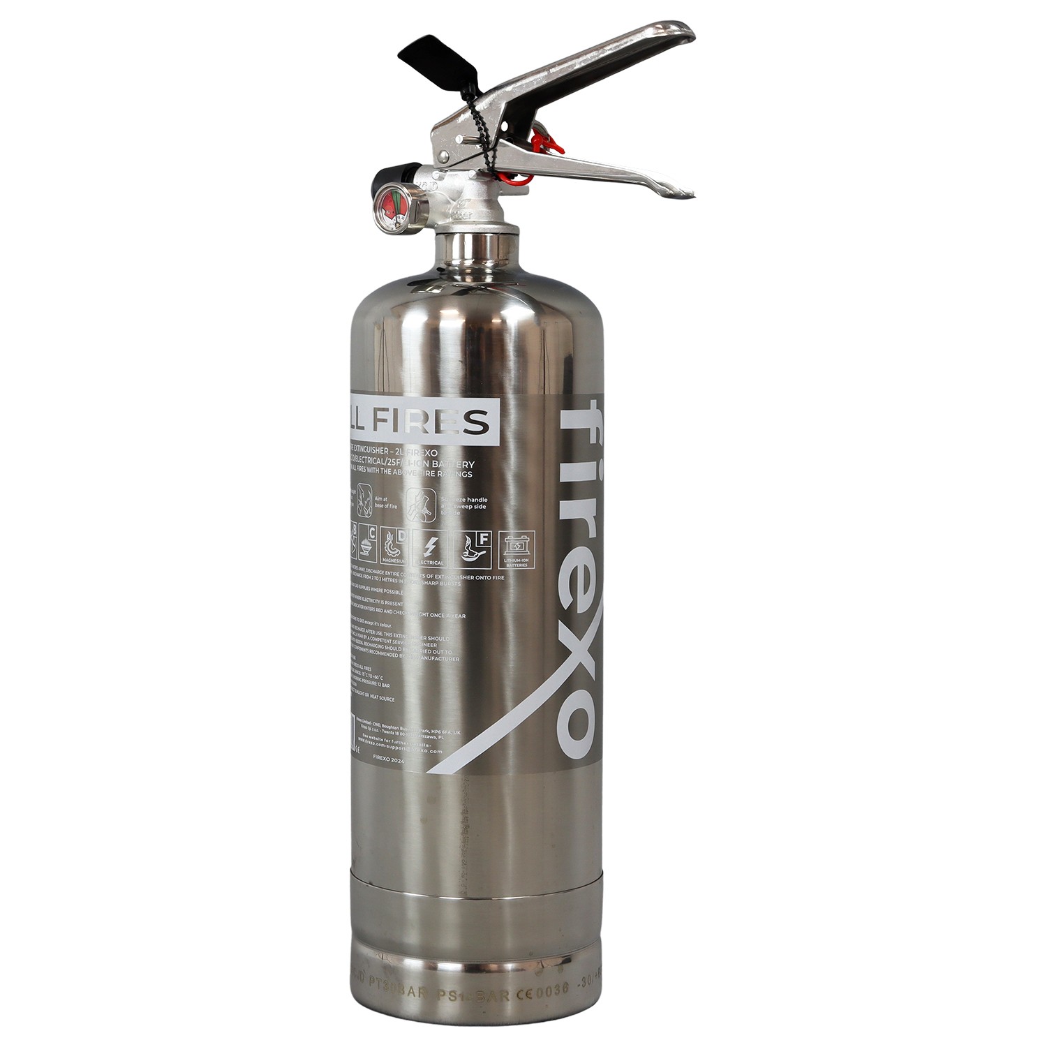 Firexo 2 Litre All Fires Extinguisher | Stainless Steel > Firexo
